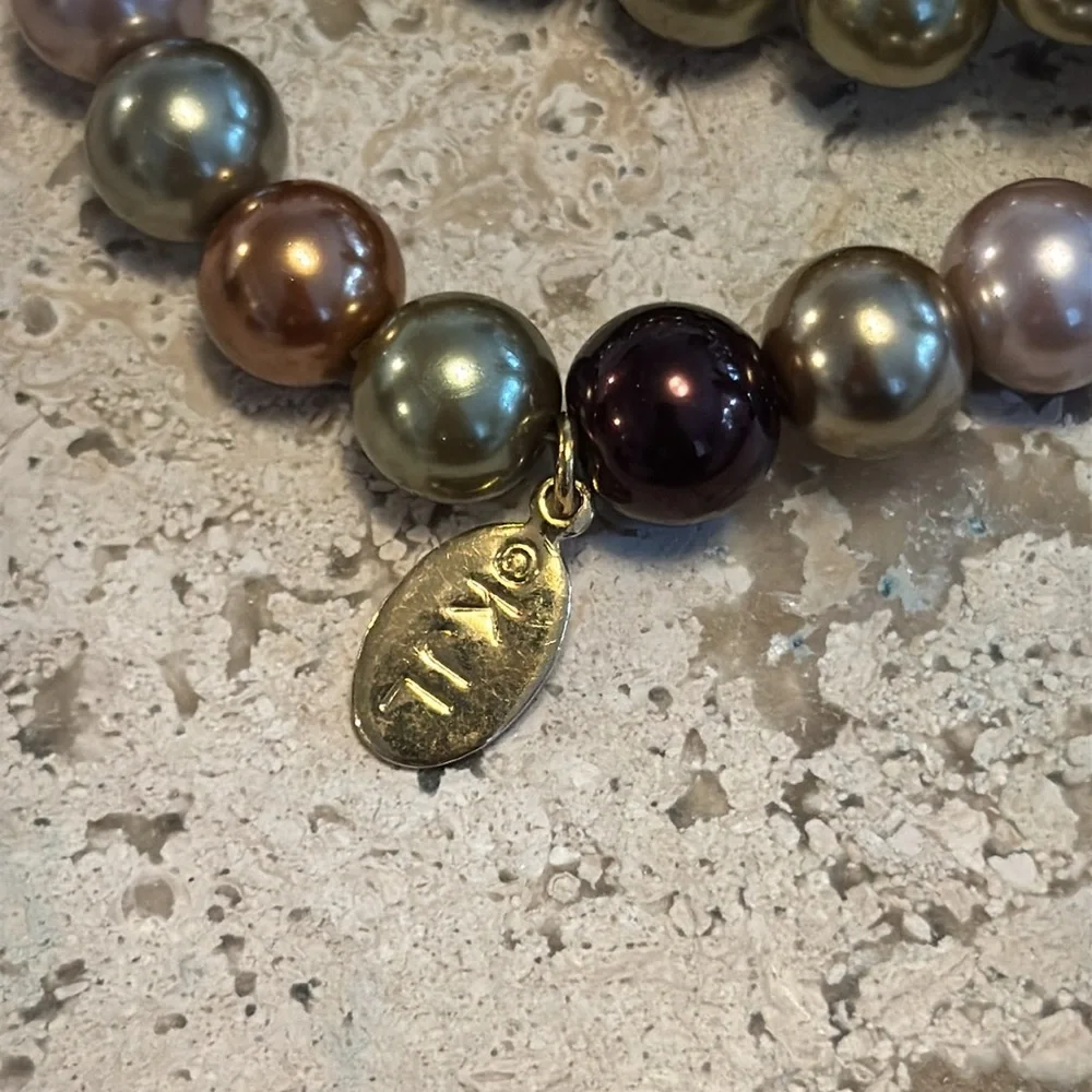 KJL Kenneth J Lane Faux Pearl Beaded Bracelets Set of 5 - Picture 5 of 5